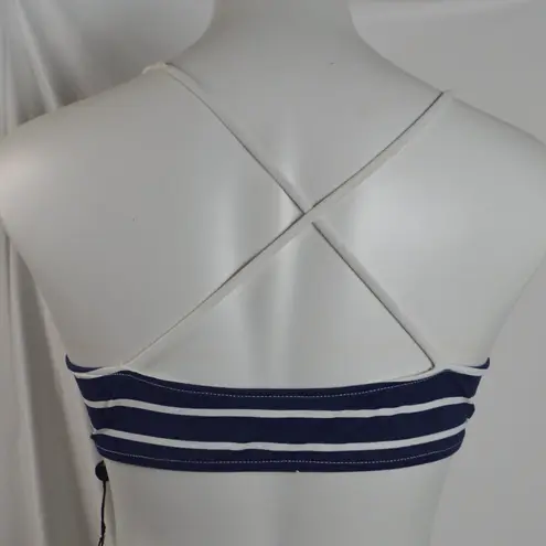 Polo by Ralph Lauren Navy & White Striped Swim Tie Front Bikini Top Size: XS Blue