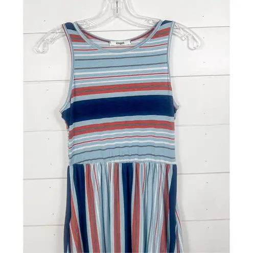 New Eloges Women's Sleeveless Striped Knit Pullover Tank Dress Multicolor Small Blue