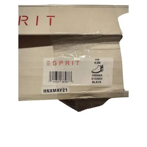 Esprit Women's Sienna Ankle Boots Black Size 9.5 Casual Booties Box is Damaged