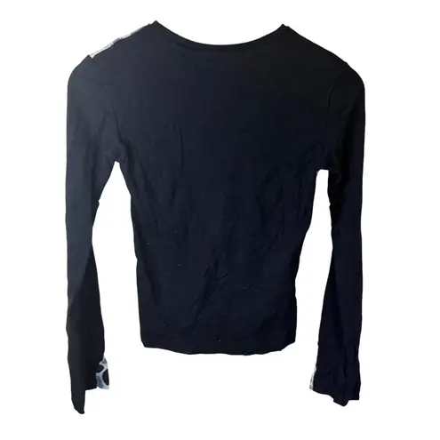 Ciudad Campus Barcelona Y2K RARE Graphic Long Sleeve Top Womens Medium Boho Black