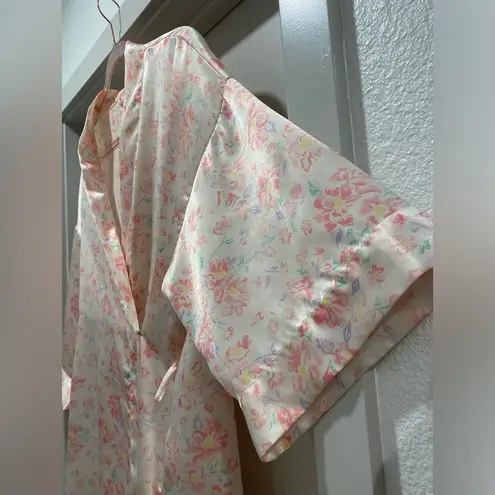 VTG Cream & Light Pink Romantic Floral Print Mid