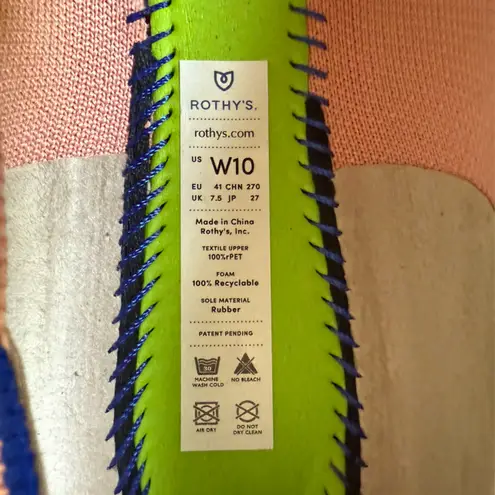 ROTHY’S THE FLAT ROUND TOE BALLET FLATS SHOES CORAL SOFT LIGHT PINK SIZE 10w