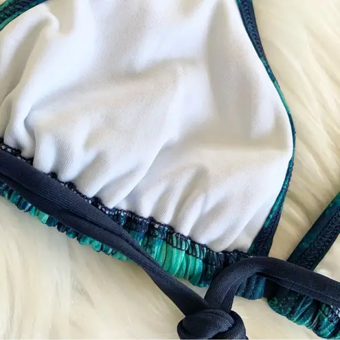 Yandy Two Piece Blue Tie Dye Bikini Set Adjustable Small/Medium NEW WITH TAGS