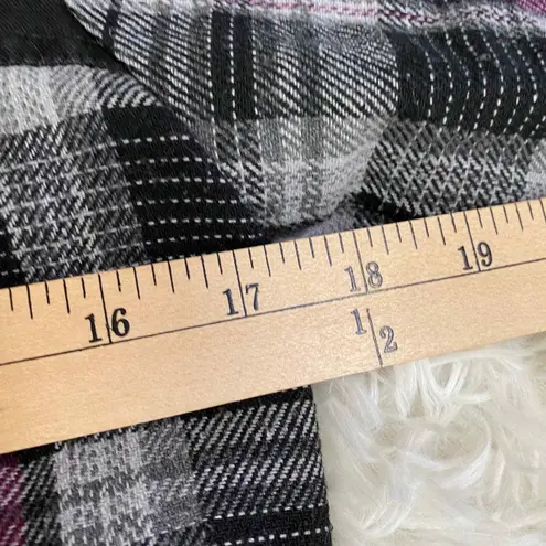 Fox Racing Girls Coat Small Plaid Button Front Faux Fur Lined Hood Pockets Gray