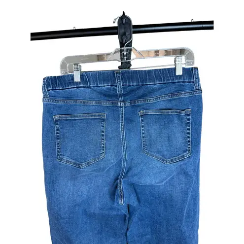 Denim & Co . Stretch Wide Leg Jeans with Seam Detail Medium Wash 14 Reg.