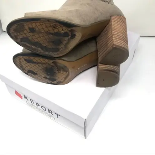 Report taupe perforated open toe wedge booties size 8 western women's shoes