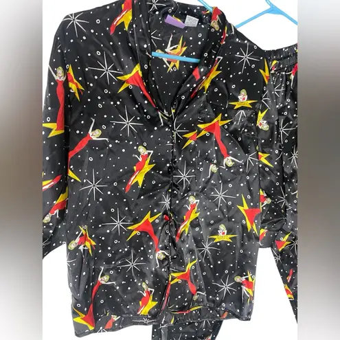 Vintage Suzanne Somers
Loungewear Black Satin Star Dancer
Pajama Set Size Small