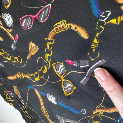 Apt. 9 Chain Accessory Fashion Print Button Down Shirt Size XXL Retro Lightweight