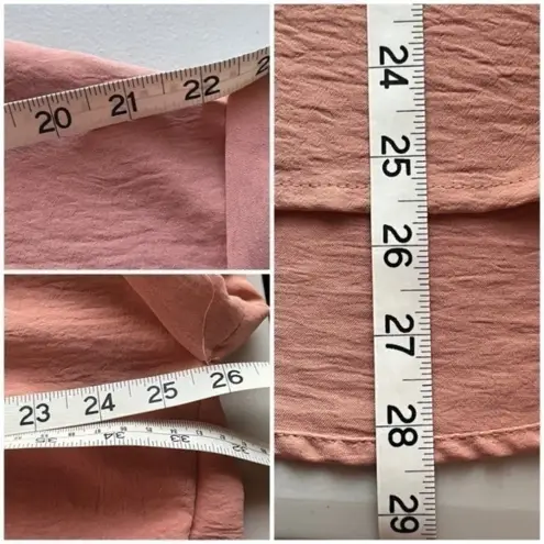 She & Sky  Women’s Pink Button-Side Blouse 1X | Lagenlook Balletcore Coastal boho