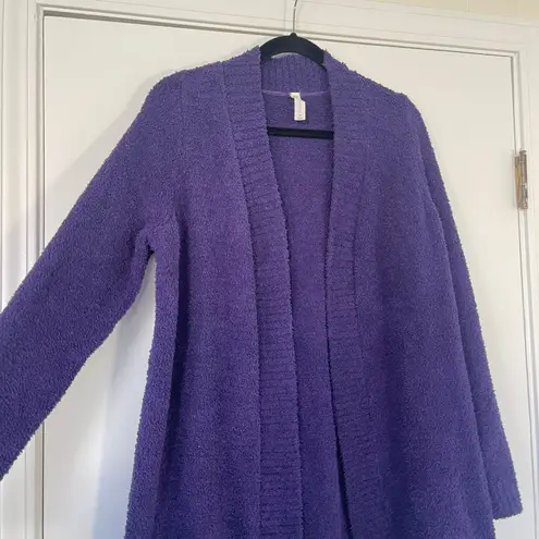 Anthropologie Daily Practice Snuggle Cardigan Purple Plush Lounge Size Medium - Image 4
