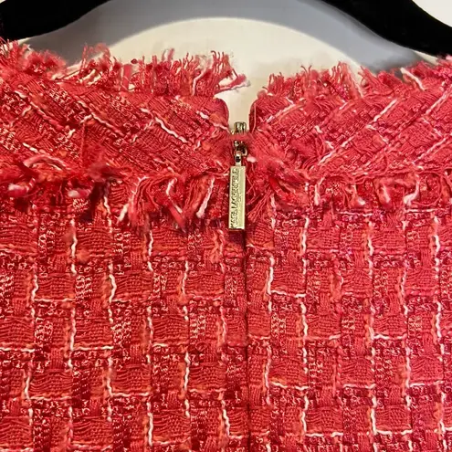 Karl Lagerfeld  Paris Tweed Sheath Sleeveless V-neck Knee Length Dress H9 50625