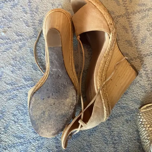 The Comfy Aquazurra Firenze suede platform wedge 40.5 10 ankle tie sexy look oddly