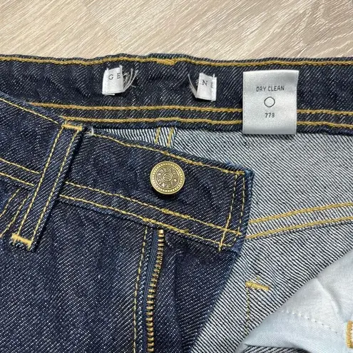 Dark Wash Bootcut Jeans Size 8 Contrast Stitching 100% Cotton Women’s Blue