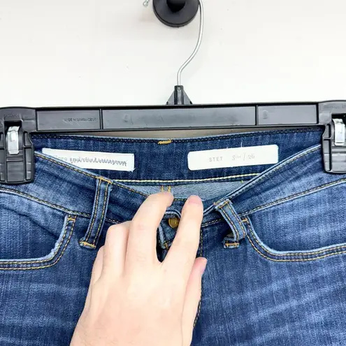 Pilcro and the Letterpress Women Dark Wash Stet Cropped Flared Jeans Size 26