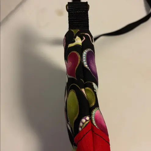 CAT A TUDE MULTI COLOR AND VIBRANT RED FABRIC POCKETBOOK BLACK WITH WHITE CATS