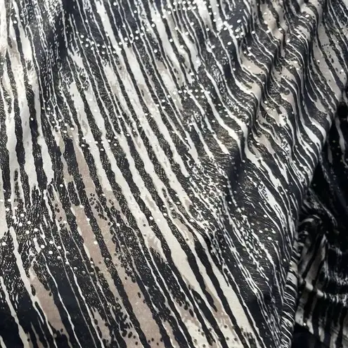 MSK Women’s Gold/Black Sparkle Neck Slinky Western Stretch Top Blouse Size 2XL Black