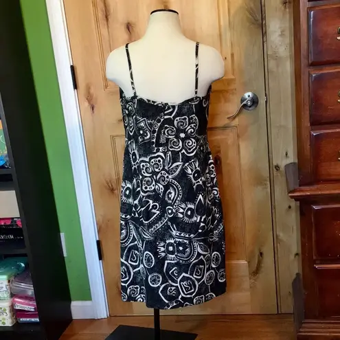 Joseph Ribkoff Black White Floral Dress EUC L / XL
