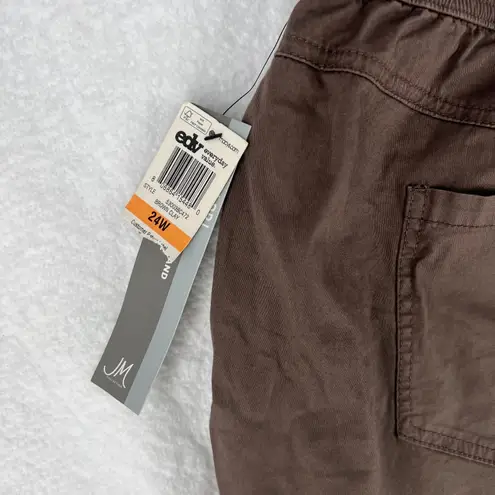 JM Collection Capri Pants Womens 24W Brown Clay Tummy Control Side Snap Hem