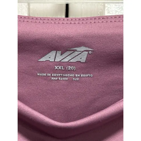 Avia Ankle Athletic Legging Logo Pocket Size 2XL Mauve/White Activewear