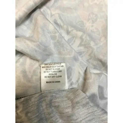 Reborn Pintuck Polka Dot Paisley Western Rodeo Boho Button Up Dress Gray Medium