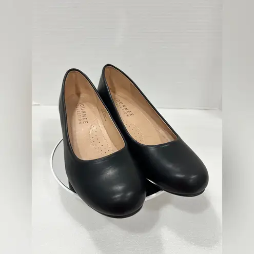 Journee Collection Saar Womens Round Closed Toe Block Heel Pumps.Size 7.5. Black