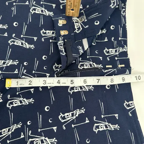 IZOD GOLF Shorts Women’s 4 Dark Blue Golf Bag Print Classic Preppy Vacation