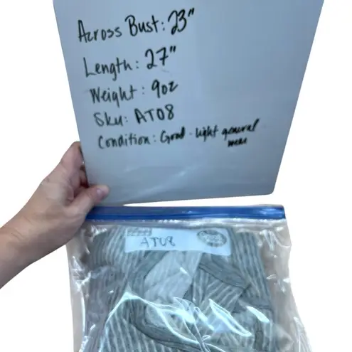 James Perse Striped Relaxed Fit Tunic Top Gray White Size XL 4