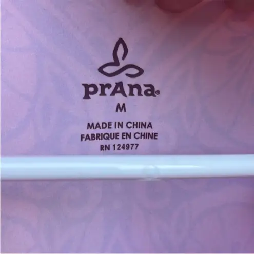 prAna Stretch Zip Neckline Multi Pattern Ruched Long Sleeve Dress Size Medium