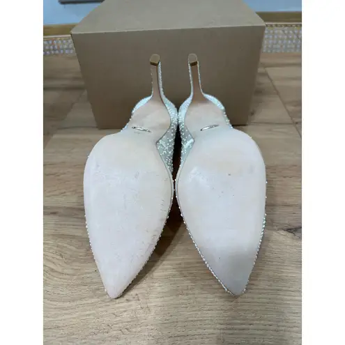 Badgley Mischka Weslee III Princess Pump Sz 9.5 NWOB Pearl Embellishments Bride