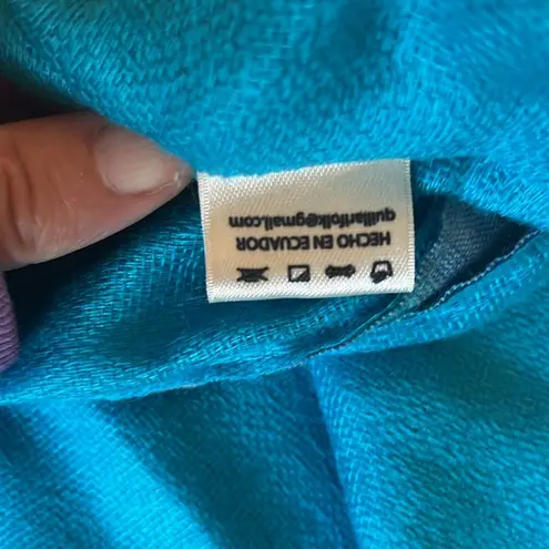 Quillari Blue and Gray Chevron Infinity Scarf made in Ecuador