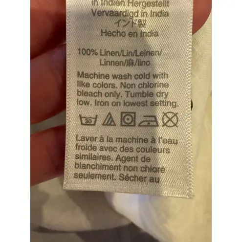 J Crew Shirt Women 4 White Baird McNutt Irish Linen Slim Fit Button Down Preppy