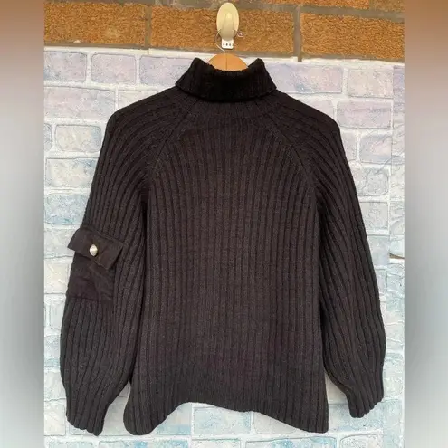 mother of pearl no frills chunky wool sweater small Black