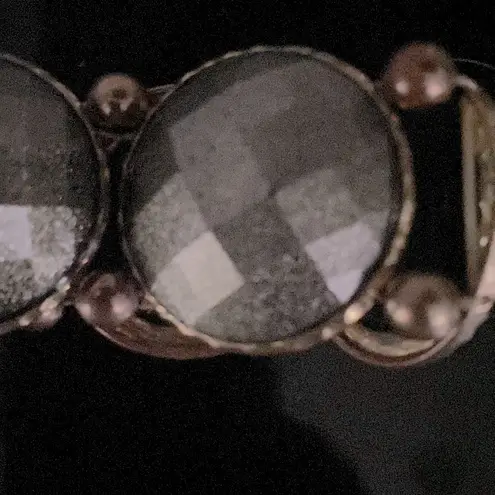 Amrita Singh Vintage gunmetal and brass statement bracelet. Stretch to fit.