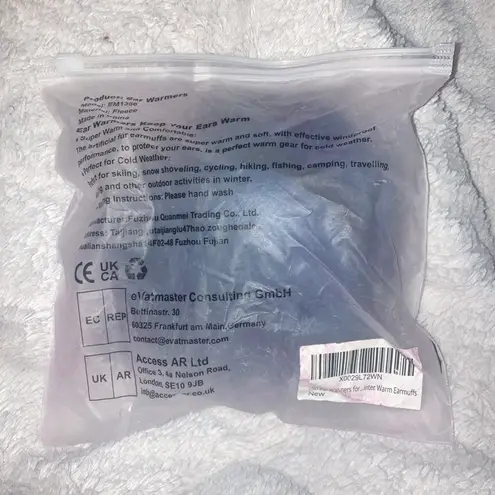 Unisex HIG Navy Blue & Black Fleece Ear Warmer Earmuffs Outdoor Winter Accessory