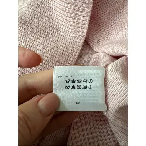 Brooks Brothers pink/lavender Merino Wool ruffled V-Neck pullover sweater sz S