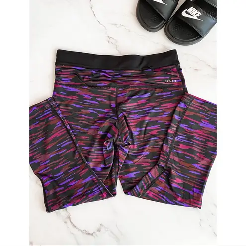 Nike  // Dri-Fit Purple Camo Cropped Leggings