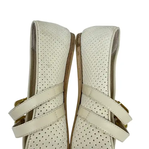 Dolce Vita Baylee Ballet Flats Bone Perforated Suede Cream Mary Jane 8 White