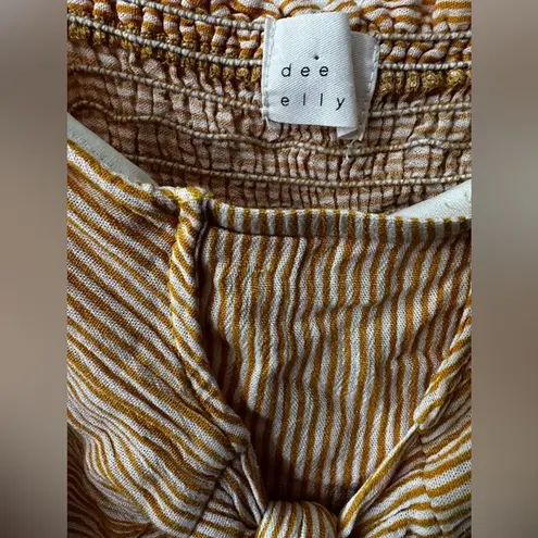 Dee Elly Women’s Striped Crop Top Sleeveless Shirt Blouse Size M