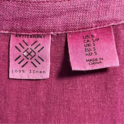 Artisan NY Womens Boho Linen Dress Size S Beach Vacation Sundress Resort Summer