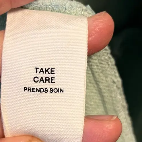 Avec Les Filles Shacket Mint Green Snap Button Terry Shirt Jacket Sz M GUC