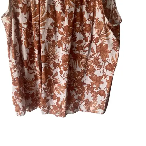 a.n.a  Women's‎ Size Large Cotton Floral Peasant Cottage Boho Sleeveless Blouse