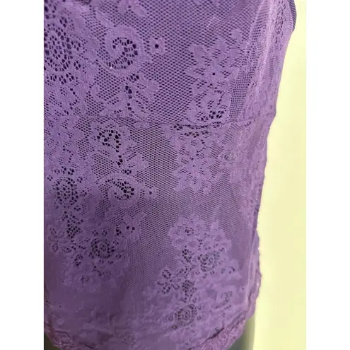 Frederick's of Hollywood M Purple Lace Tank Top Camisole