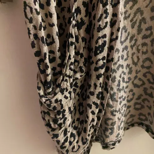 Libian Womens Lightweight Cardigan Sweater S Small Leopard Print Brown & Black