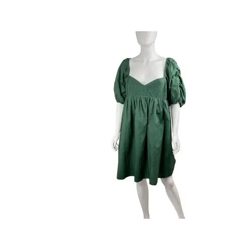 Tuckernuck Hyacinth House Emerald Sasha Mini Dress Smocked Puff Sleeve L Green Size L