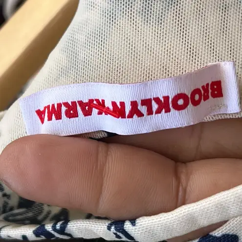 Brooklyn Karma Blue and White Pattern Prints Corset Top In Size M