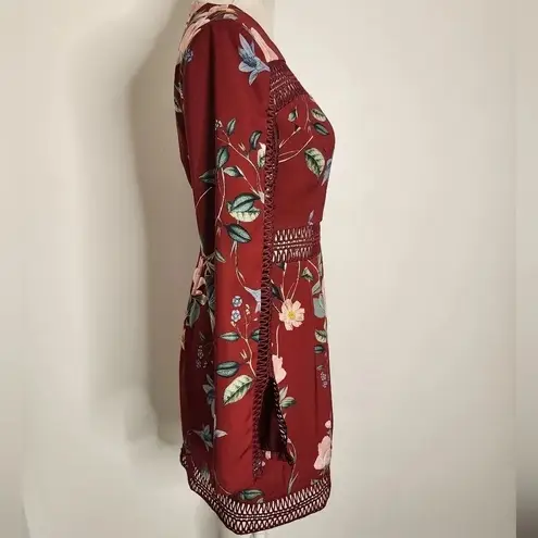 KEEPSAKE The Label Do It Right Mini Dress size M floral cutout Red Size M