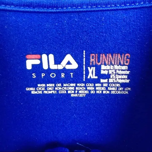FILA  Sport Half Zip Running Pullover Shirt Blue XL