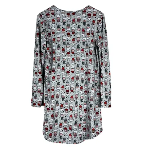 NWT Santa’s Treasures Tunic Sleep Shirt Womens M Gray Santa Christmas Cozy Size M