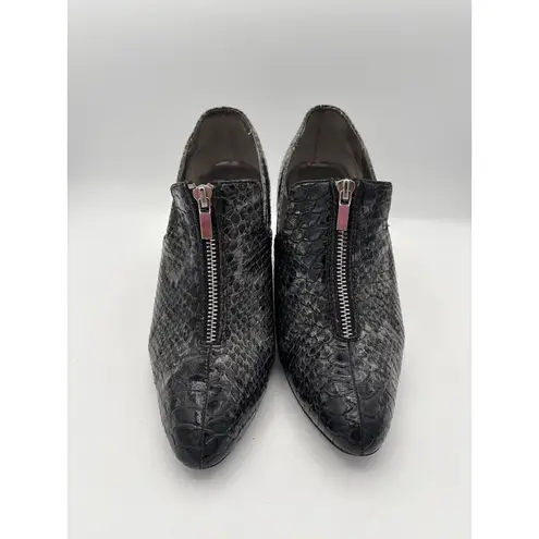 Bijou New York Womens Black Snakeskin Pattern Heeled Ankle Boots Size 7.5 With F