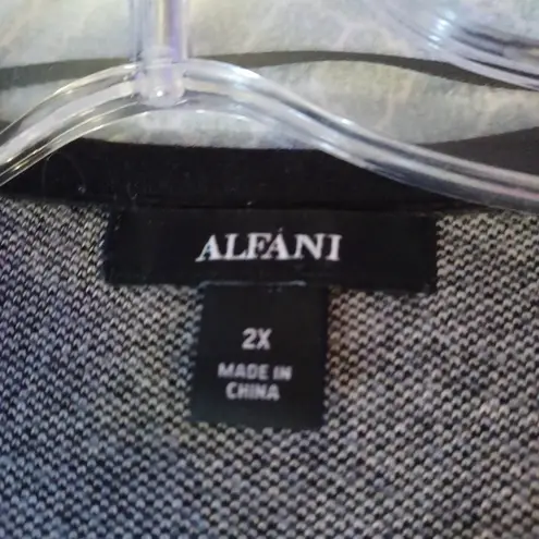 Alfani Cardigan Sweater Womens Size 2X Gray 3/4 Sleeve Career Warm Winter
